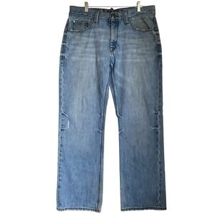 Vintage Decree Straight Fit Jeans Men 34x31 Blue Low Rise Distressed Cowboy